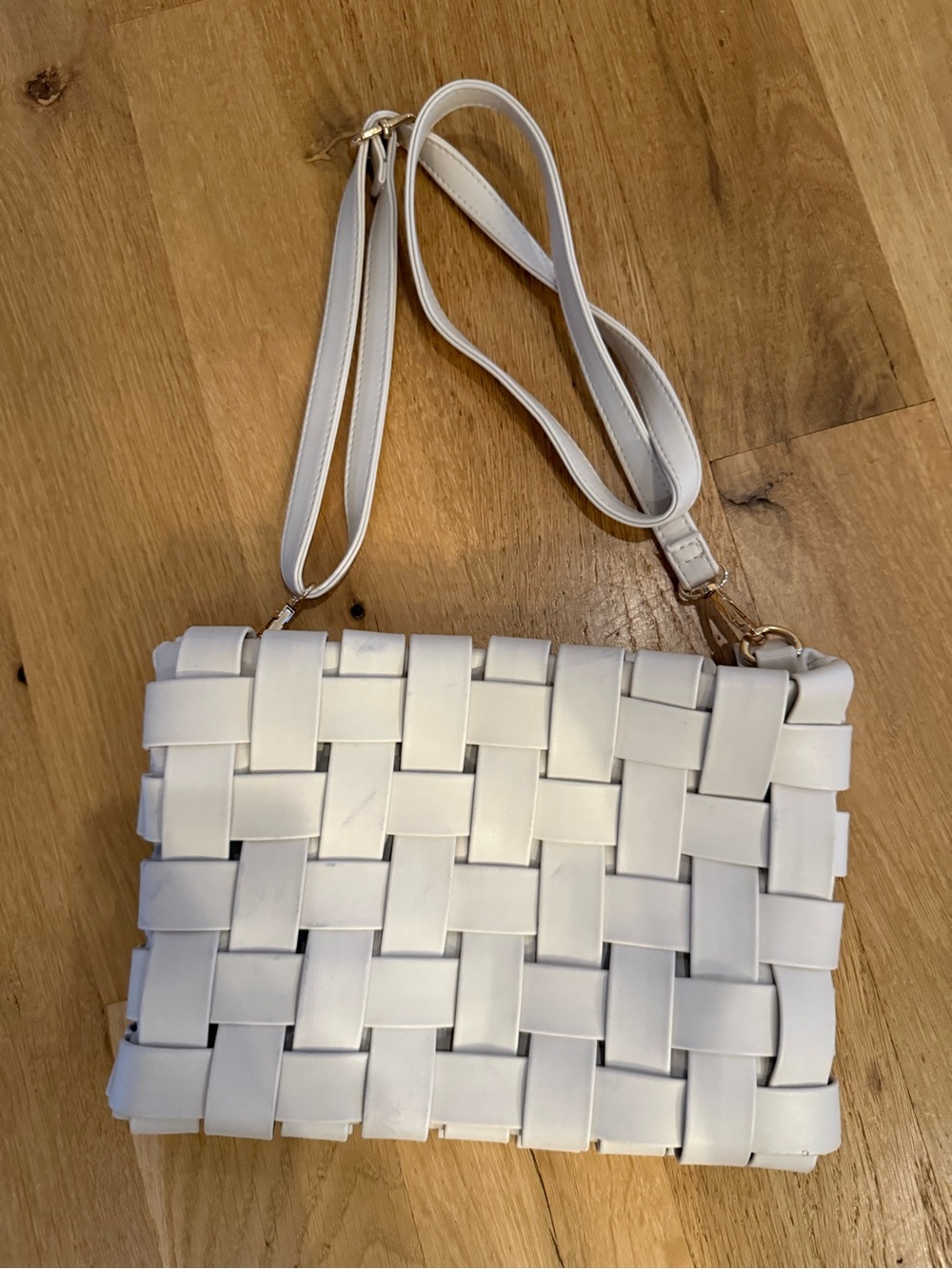 Anthropologie White Woven Crossbody Bag